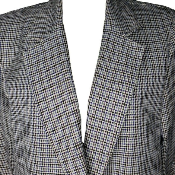 Vintage Womens Requirements 14 Houndstooth Plaid Blazer Jacket Made Is USA - Picture 9 of 10